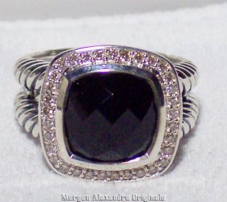David Yurman 11mm Black Onyx Diamond Ring