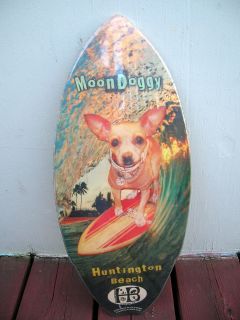 huntington beach california wooden surfboard surfing skim sign moon
