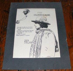  Patrick Carney Ink Sketch Bob Dylan Free Rubin Hurricane Carter