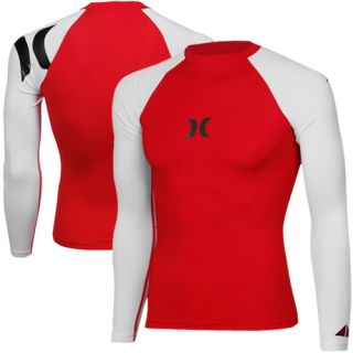 Hurley One Only 4 Way Stretch Long Sleeve Rashguard Red