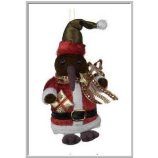 Soft Fur Santa Kiwi Christmas Decoration and Ornament