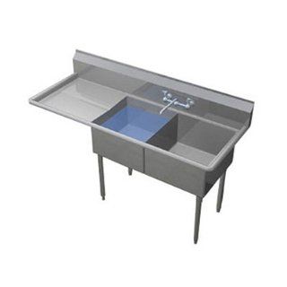 Duke 242S 136 L   Sink, (2) 24 x 24 x 14 in, 36 in L Drainboard, 10 in