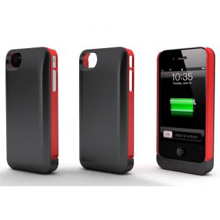 Maxboost Hybrid Battery Case for iPhone 4 4S Black Red Boost Battery