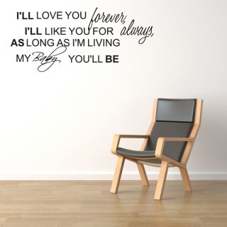 ll Love You Forever Vinyl Wall Decal Lettering Quote Sticker Baby