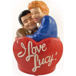 Love Lucy Hugging Ricky Ricardo on Heart Ceramic Cookie Jar Westland