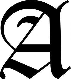 Old English Letter A Initial Decal 9 75 Choose Color