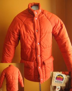  Mens Miller Denver USA GOOSE Down Fill Ski Jacket Medium Orange