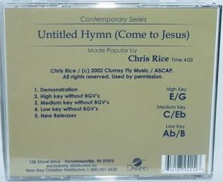 Chris Rice Untitled Hymn Come to Jesus Accompaniment CD