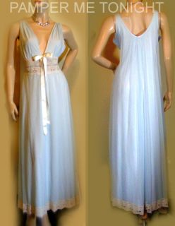  Gorgeous Romantic Blue Lingerie Nightgown Negligee Peignoir Set ~ M