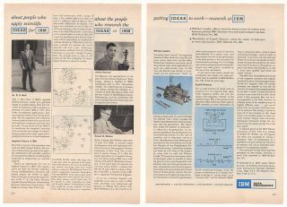 1956 IBM Scientific Ideas People Whisker Loader 2 Page Ad