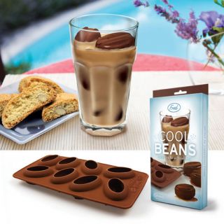 Fred and Friends Cool Beans Ice Cube Tray 8 Coffee Bean Shaped Cubes