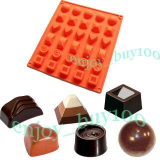  Square Shapes Chocolate Jelly Ice Cube Candy Mold Silicone