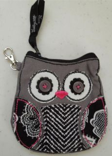 Thirty One Gifts ICON COIN PURSE Owl Grey RETIRED & RARE Print FREE