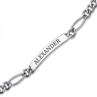 Personalized Mens Stainless Steel Engraved Name ID Bracelet Made for