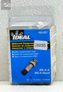 Ideal Industries Inc 89 057 RG 6 Quad BNC Compression Connector Pack