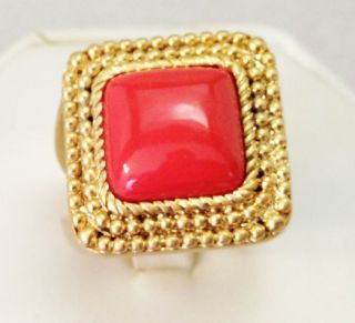 Lia Sophia 2009 Coral Reef ring with orange stone in a matte(dull