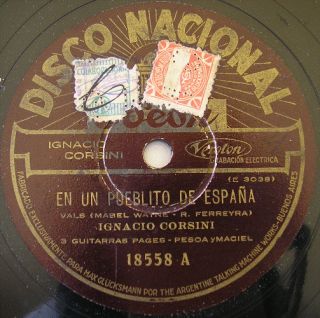 Ignacio Corsini 78 RPM En Un Pueblito de España 18558