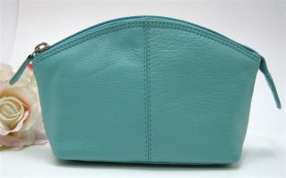 Ili Leather Cosmetic Bag Pouch Turquoise Makeup Bag New