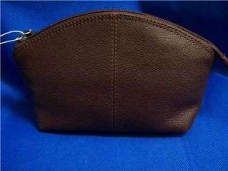 Ili Leather Makeup Cosmetic Bag Pouch Wallet 6480 Brown