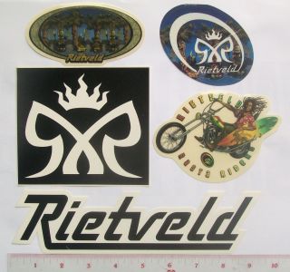 RIETVELD Surfboard Art 5 Stickers Maui Sons Rasta Rider Tiki Palms