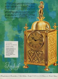 1968 Imhof Clock Company Arthur Imhof S A Vintage 1968 Swiss Ad Suisse