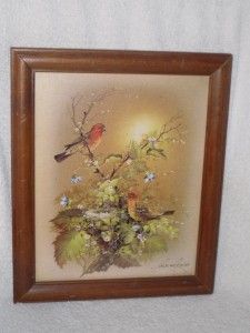 Andres Orpinas Wildlife Birds Perched Print Litho Art