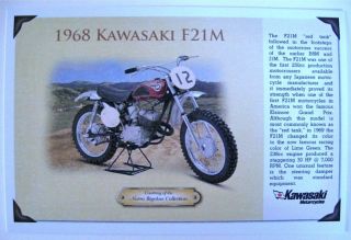 Promo Postcard Kawasaki 1968 F21M  card 250 Motocross RARE Collector