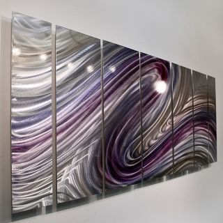  Purple Silver Painting Metal Wall Art Decor Wild Imagination