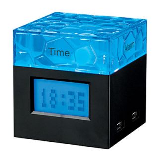 USD $ 13.49   Creative Water Cube Design Digital Clock with 4 USB2.0