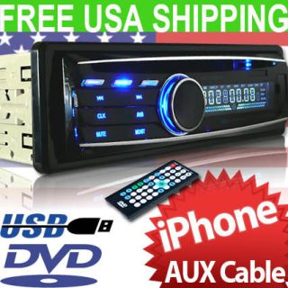 In Dash CD SD DVD  iPhone iPod Aux Car Stereo Audio Radio Player