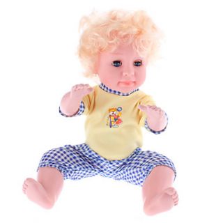 USD $ 15.99   Play House Blinking 15 Blond Curled Baby Boy Doll Puppet