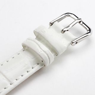 USD $ 3.59   Unisex Genuine Leather Watch Strap 16MM(White),