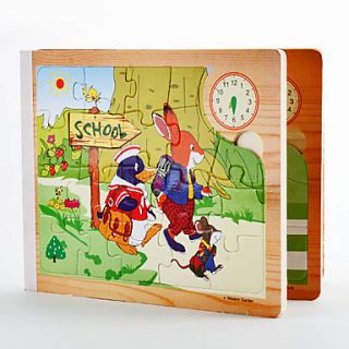 EUR € 17.75   3 couche en bois Puzzle Book jouet éducatif (3x16pcs
