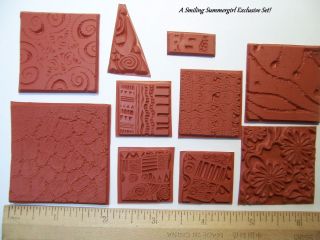   Rubber Art Stamp Textures Impress Designs Polymer PMC Paper Clay
