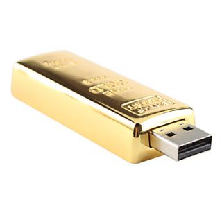 USD $ 17.99   16GB Gold Bar USB 2.0 Flash Drive,