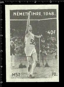  matchbox label Olympic Games 1948 London Imre Nemeth hammer throw