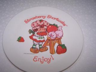 Vintage 1980 Strawberry Shortcake Melamine Plastic Plate Cute