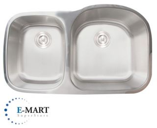 34 inch Premium Stainless Steel Undermount Kitchen Sink Double Bowl 40