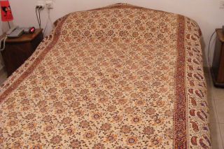 PERSIAN Iran 100% Cotton Block Printed BEDSPREAD Tablecloth TAPESTRY