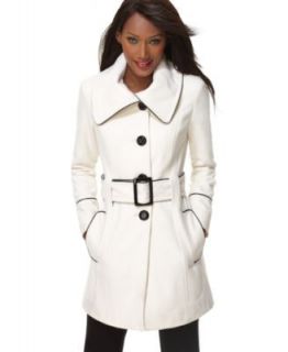 Inc International Concepts Womens Cream White Wool Blend Pea Coat L