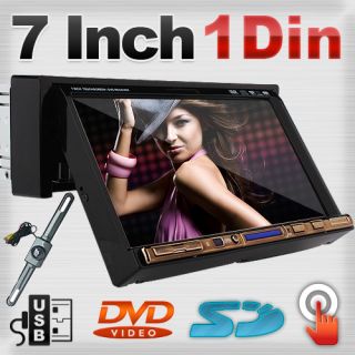  Touch Screen One 1 DIN Indash Car Stereo CD DVD Player Camera