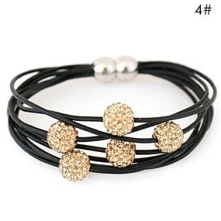 EUR € 12.23   Pure Color Zircon Kralen Zwart Touw armband (assorti