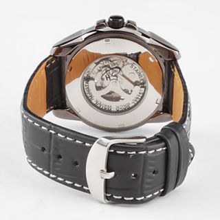USD $ 19.29   Mens PU Analog Automatic Mechanical Wrist Watch (Black