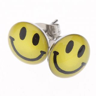 EUR € 1.28   Happy Face Stainless Steel Oorbellen, Gratis Verzending