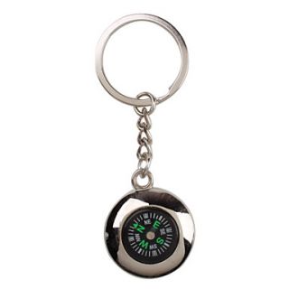 USD $ 2.29   Metal Silver Cool Compass Keychain,