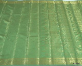 Indian Art Silk Heavy ZARI Brocade AO Weaved Sari Curtain Fabric Light