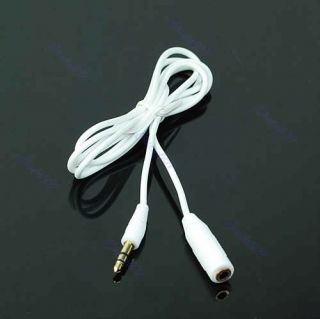  mm Male to Female Plug audio Adapter Cable For  MP4 PC Laptop White