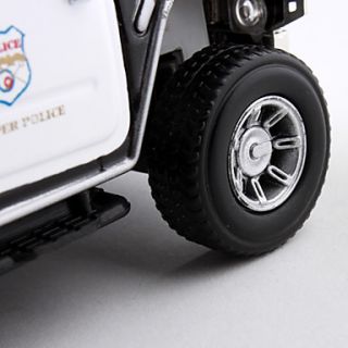 no815 132 pull back åtgärder metall polis jeep bilmodell med ljus