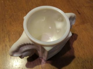 Vtg Macbeth Evans Uranium Milk Glass Art Deco Horse Vase Shaving Mug
