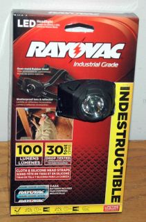 Rayovac Industrial Indestructible LED Head Lamp Torch Lifetime Warr